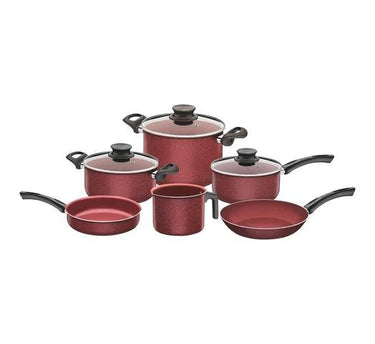 Batería de Cocina TRAMONTINA Paris de 9 Piezas Rojo Granito con Revestimiento Starflon T1 - #𝑼𝑺𝒉𝒐𝒑